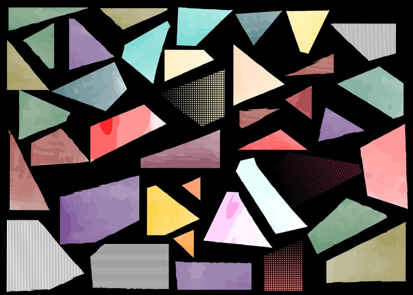 A set of torn paper frames. vector