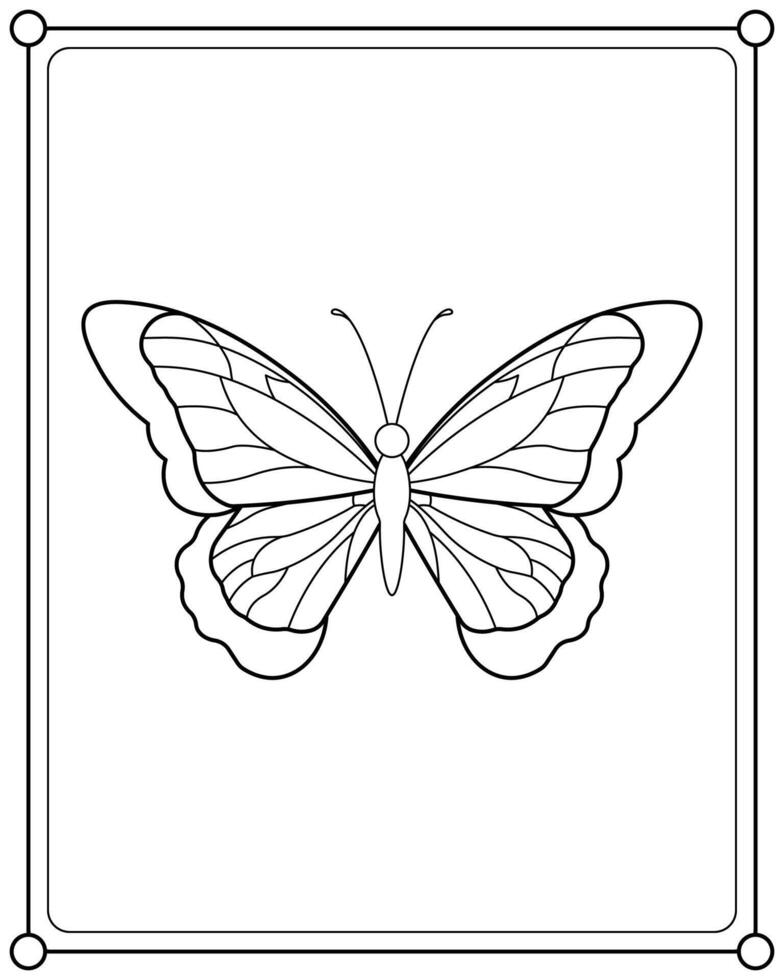 Cute Butterfly suitable for children's coloring page illustration vector