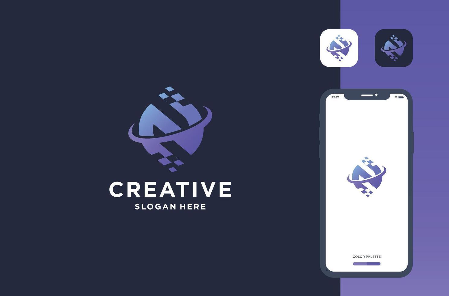 n data science logo design business brand inspiration vector