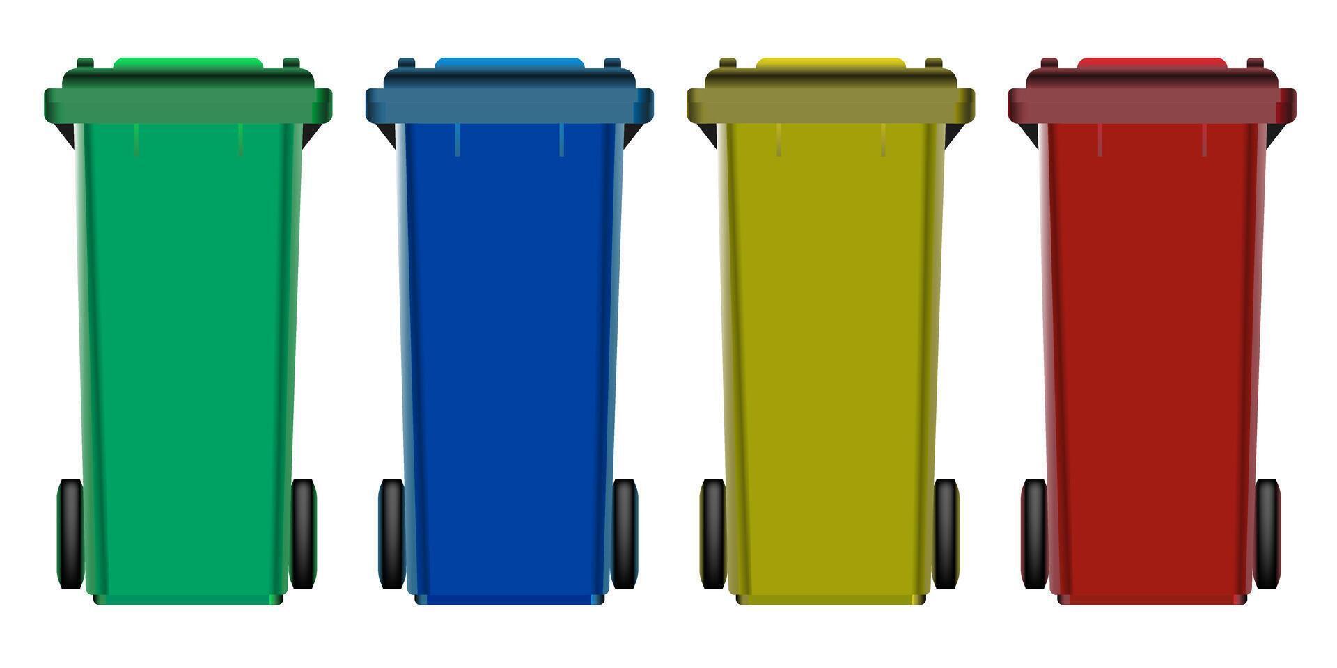 Garbage sorting. Recycling garbage collection separation and recycling isolated. vector