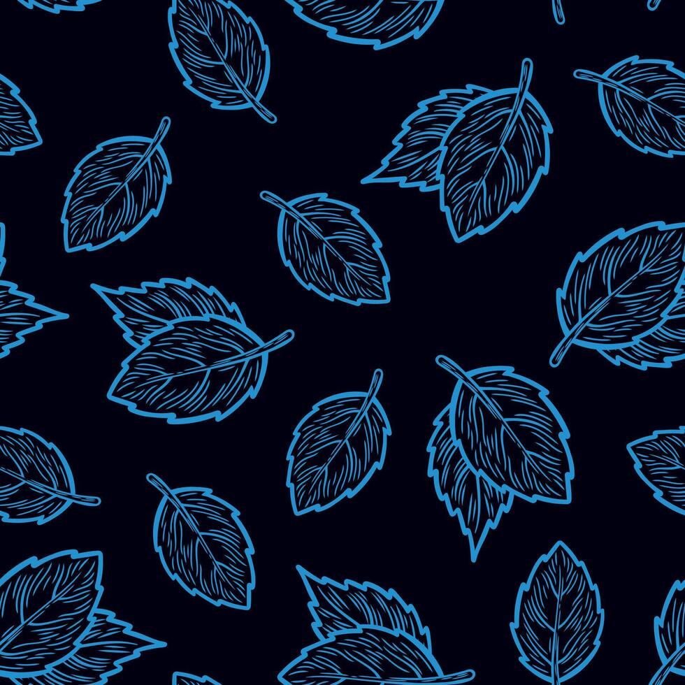 Pattern with mint leaves 234 vector