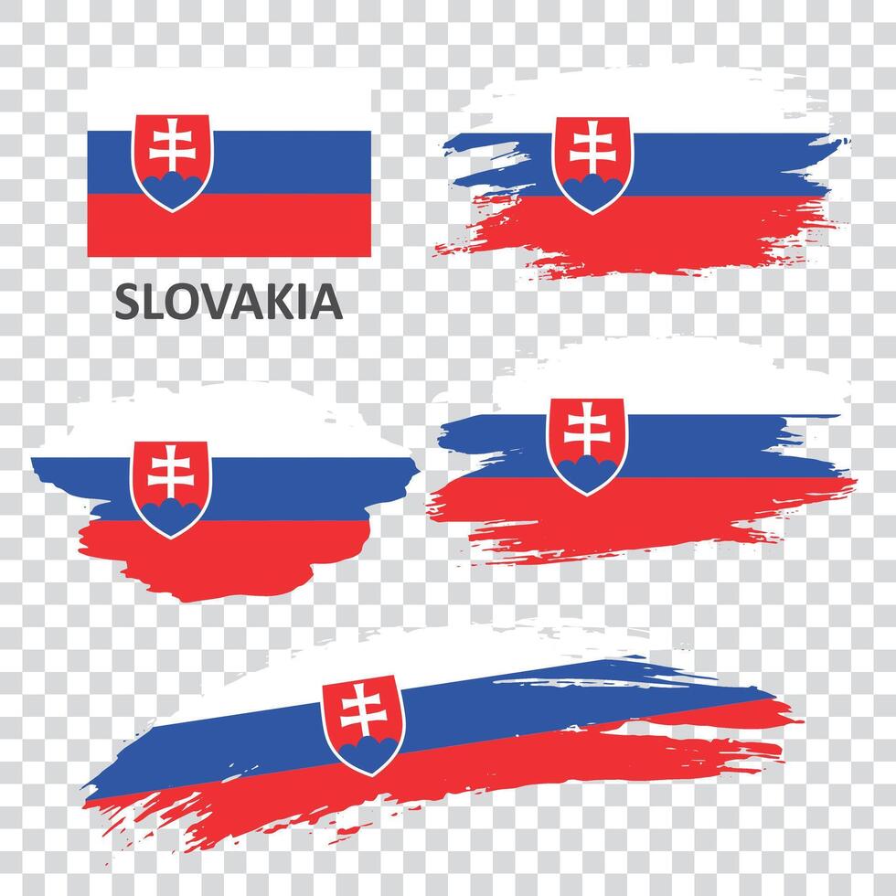 A set of flags of Slovakia vector