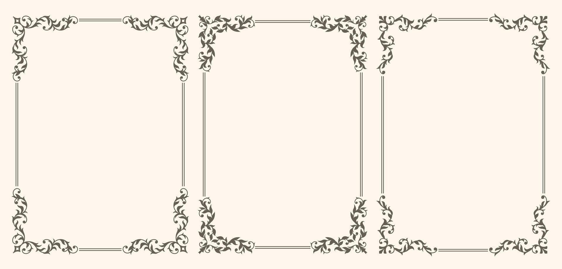 A set of vintage frames vector