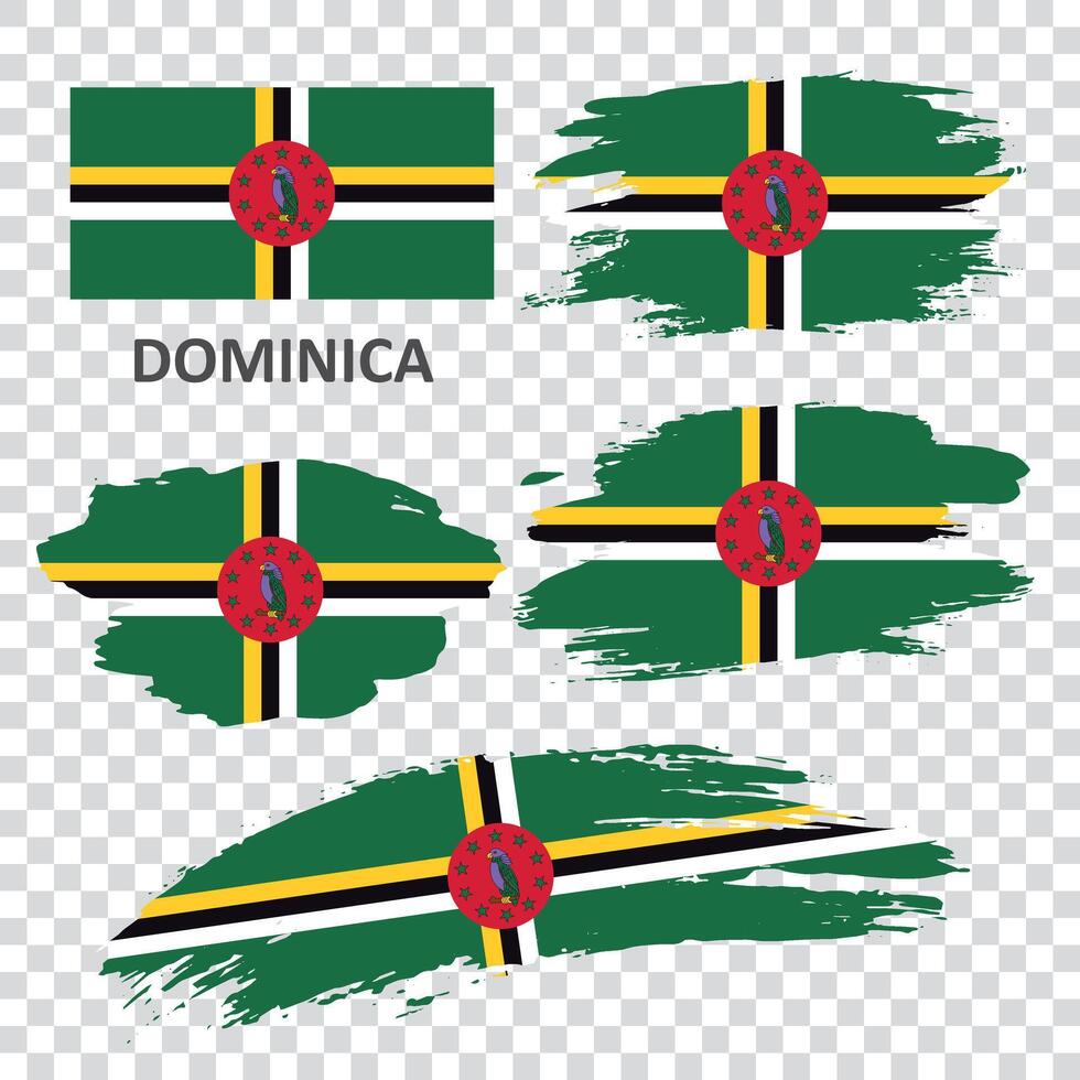 A set of flags of Dominica vector