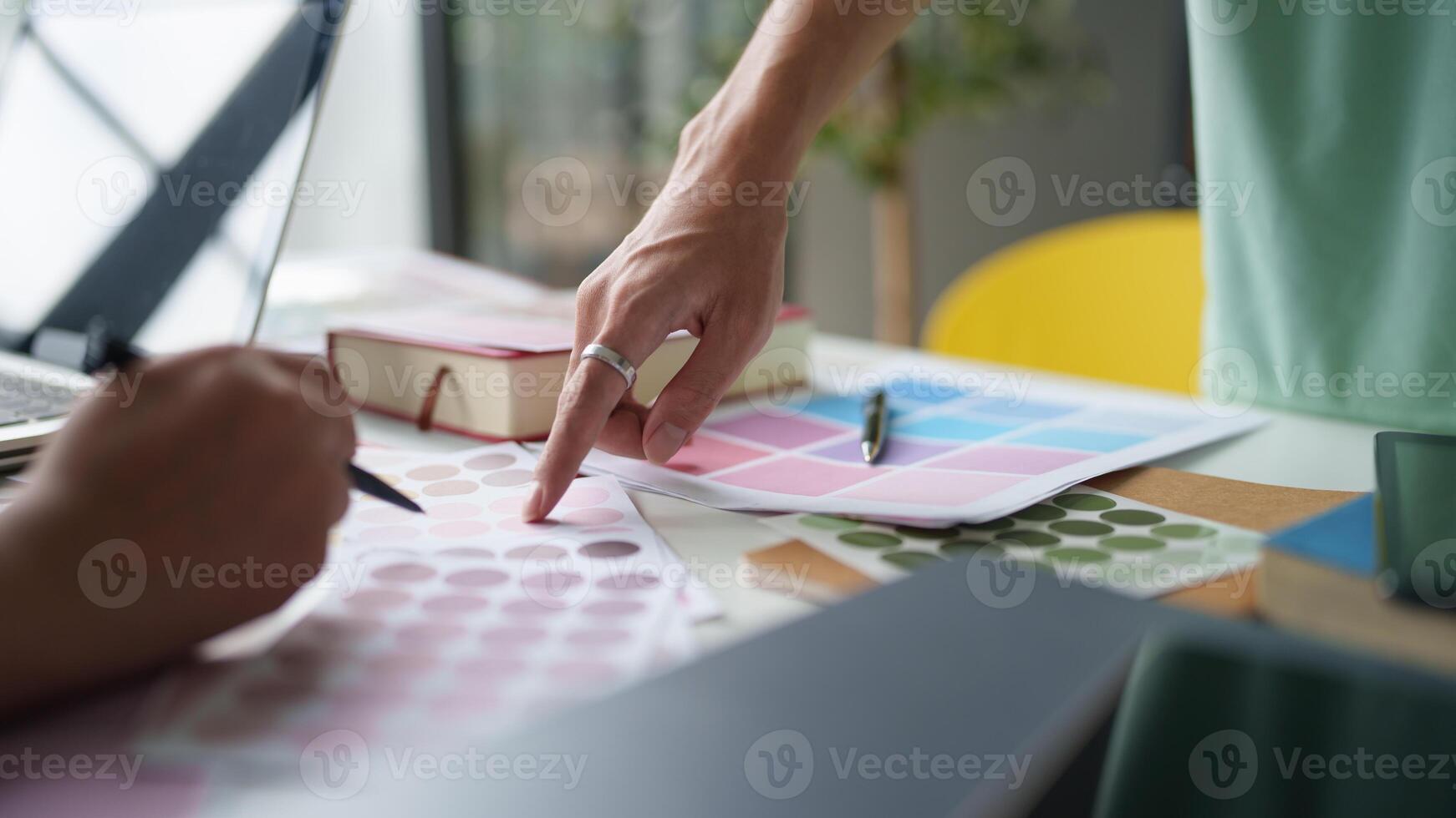 Business People Meeting Design Ideas professional investor working new start up project. business workers working discussing together planning in office. photo