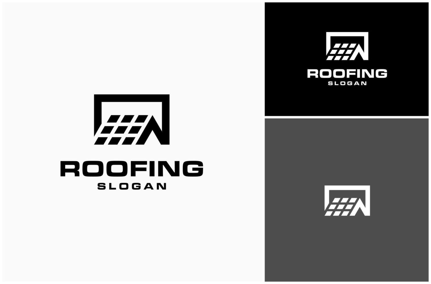 Roofing Roof Tiles Home House Architecture Construction Built Simple Logo Design Illustration vector