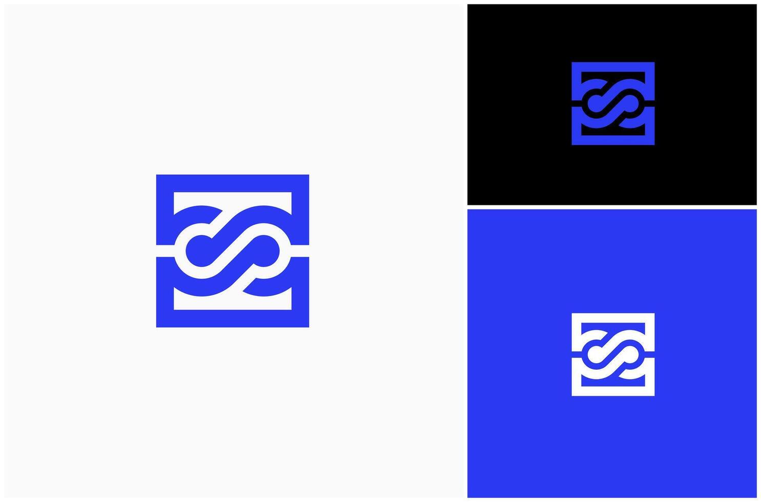 Infinity Loop Infinite Mobius Square Geometric Abstract Modern Logo Design Illustration vector