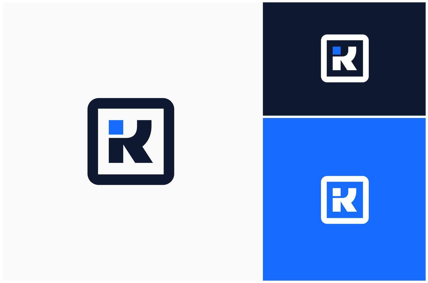 Initial Letter K Monogram App Square Frame Modern Minimalist Logo Design Illustration vector