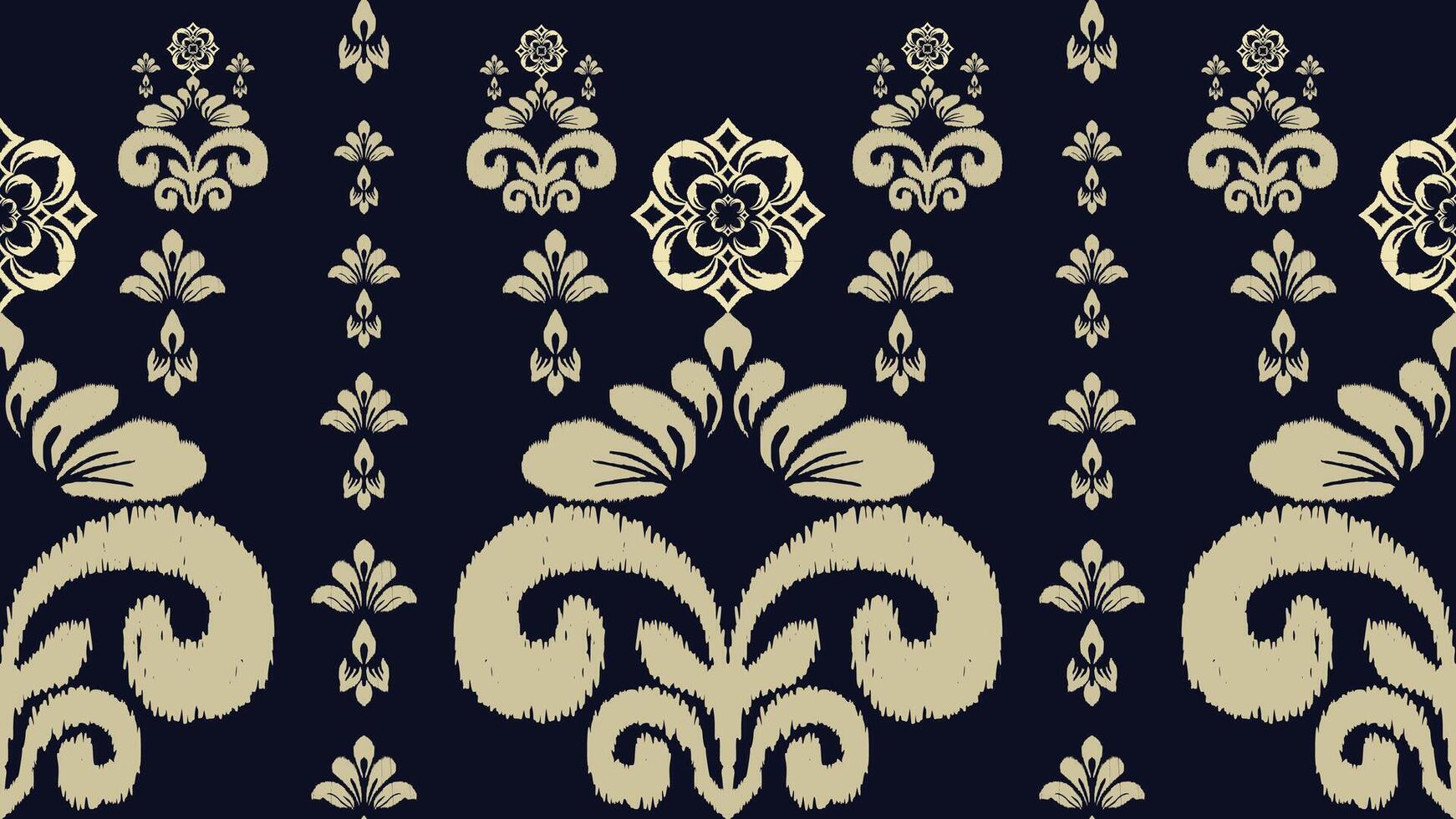 seamless pattern ikat floral for fabric vector