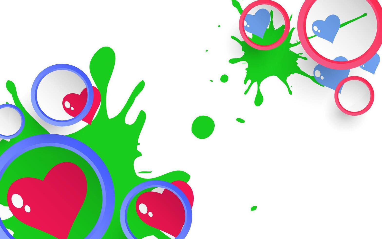 Green and white abstract background with love vector