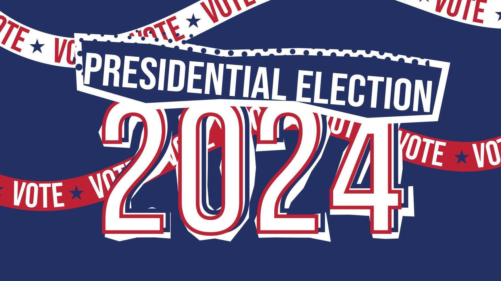 US Presidential Election 2024 background. American Election Banner with USA Flag. Vintage Poster of United States of America Election. vector