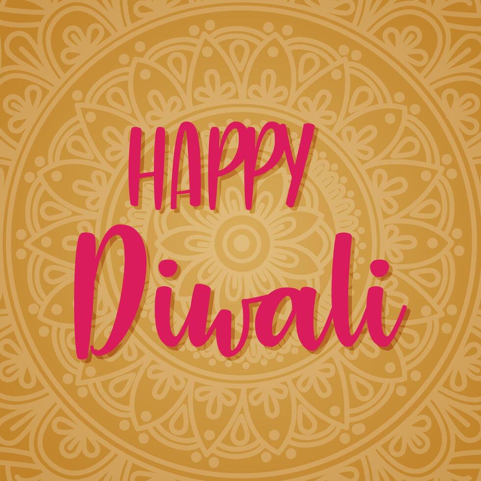 Diwali Festival Background Round Floral Ornament - Diwali Background Template with Floral Ornet. vector