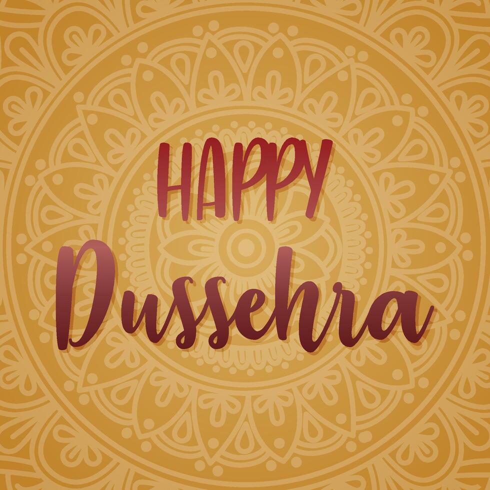 Happy Dussehra background decorated with ornamental floral design and paper bow-arrow. vector