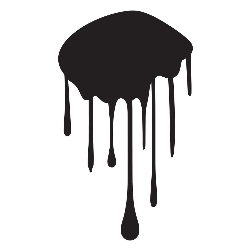 Bee Clipart - dripping paint line Silhouette illustration in black and white vector