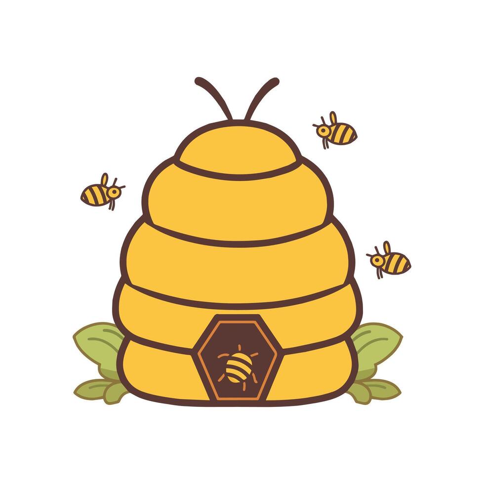 Bee Clipart - Beehive isolated illustration vector