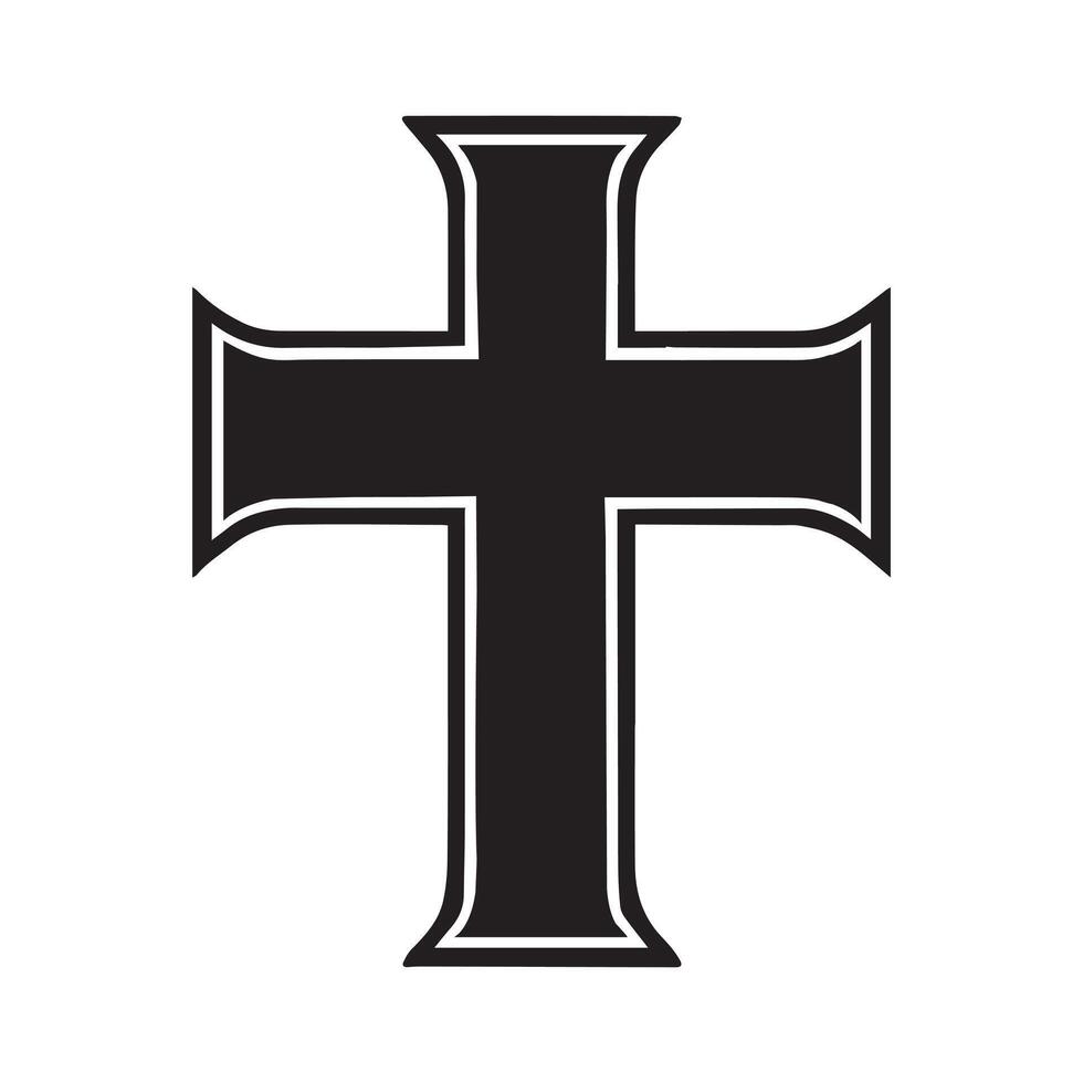 Christian Clipart - Lutheran holy Cross illustration in black and white vector