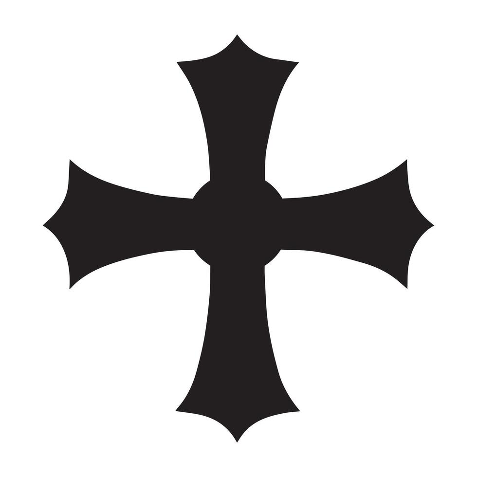 Christian Clipart Logo - Jerusalem Cross illustration in black and white vector