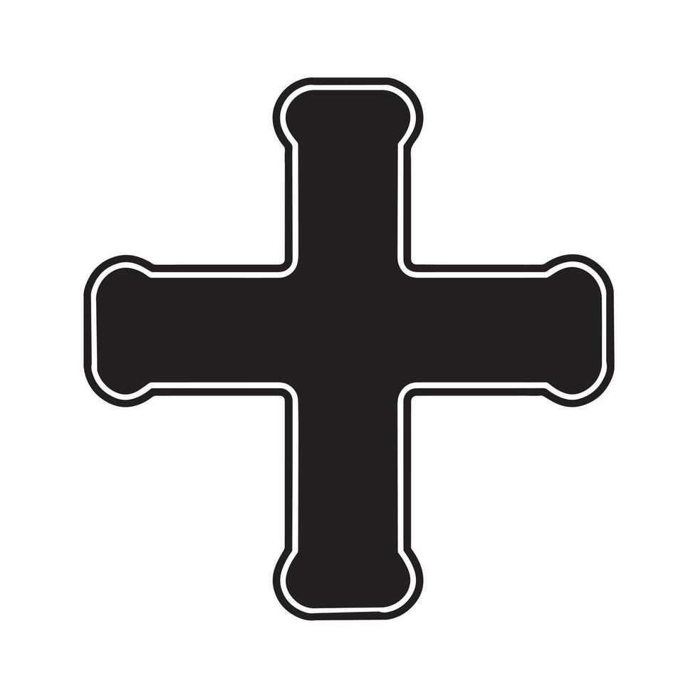 Christian Clipart - T shaped cross illustration in black and white vector