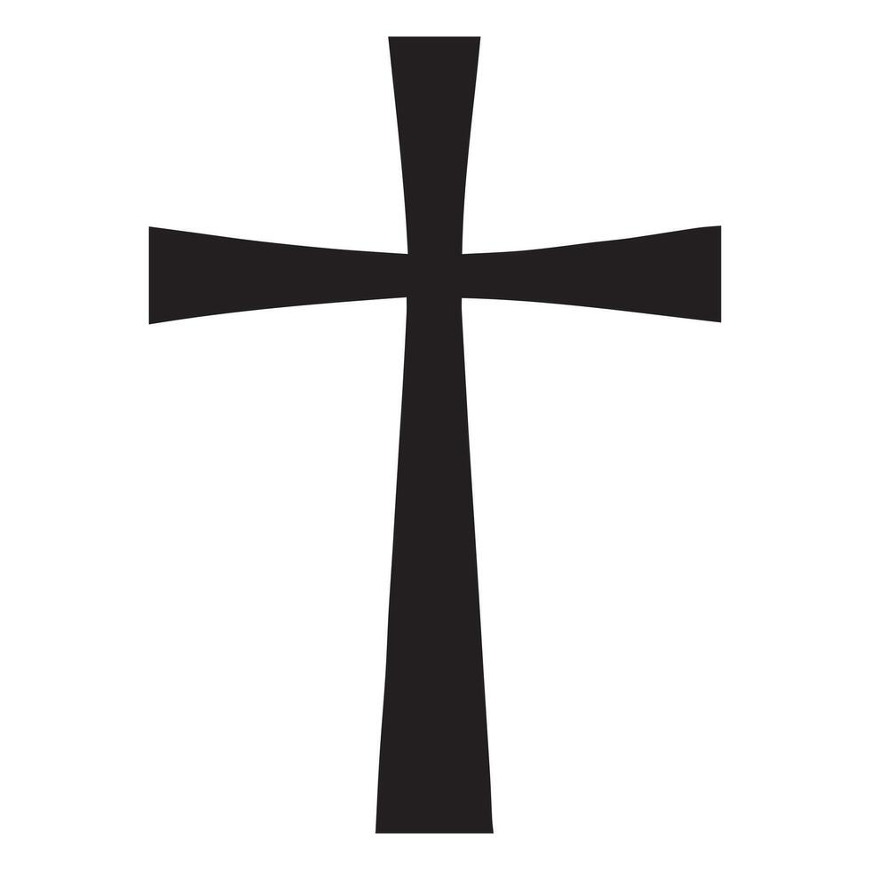 Christian Clipart - T shaped cross illustration in black and white vector
