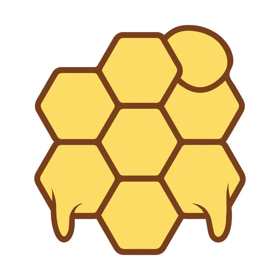 Bee Clipart - Sweet honeycomb isolated illustration in black and white vector