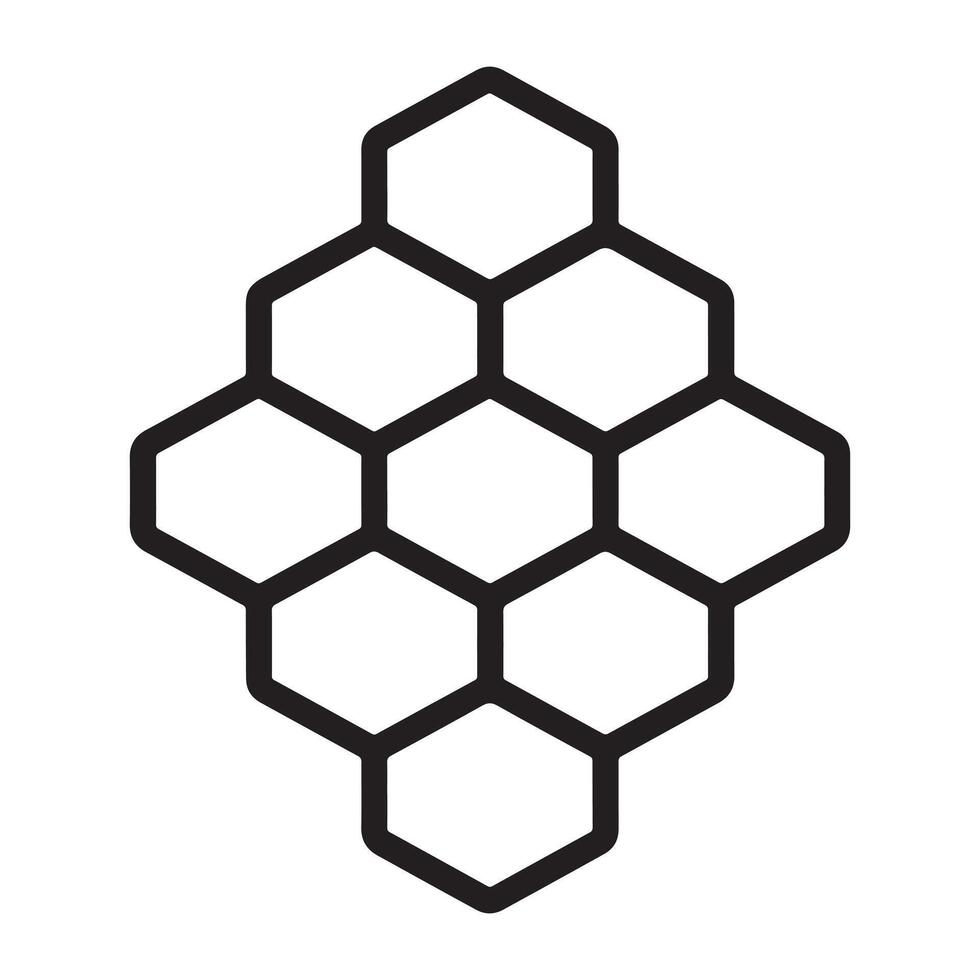 Bee Clipart - honey comb outline illustration in black and white vector
