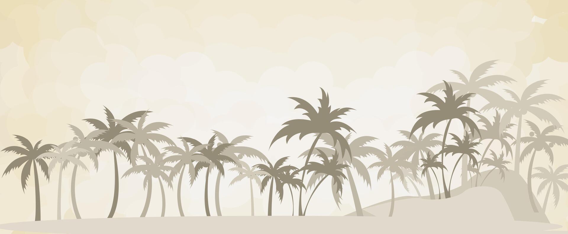 Abstract summer beach party among palm tree vector