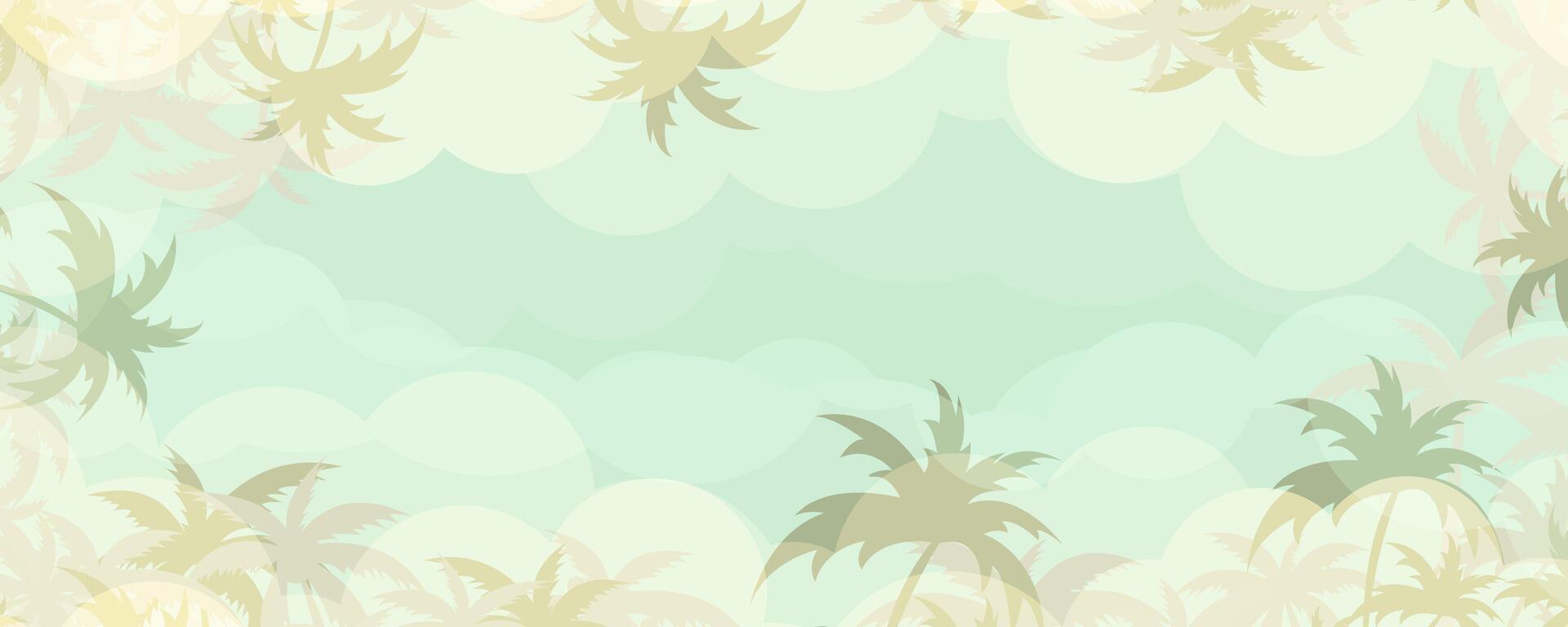 Abstract summer beach party among palm tree vector