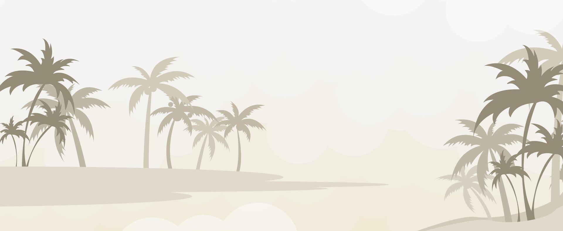 Abstract summer beach party among palm tree vector