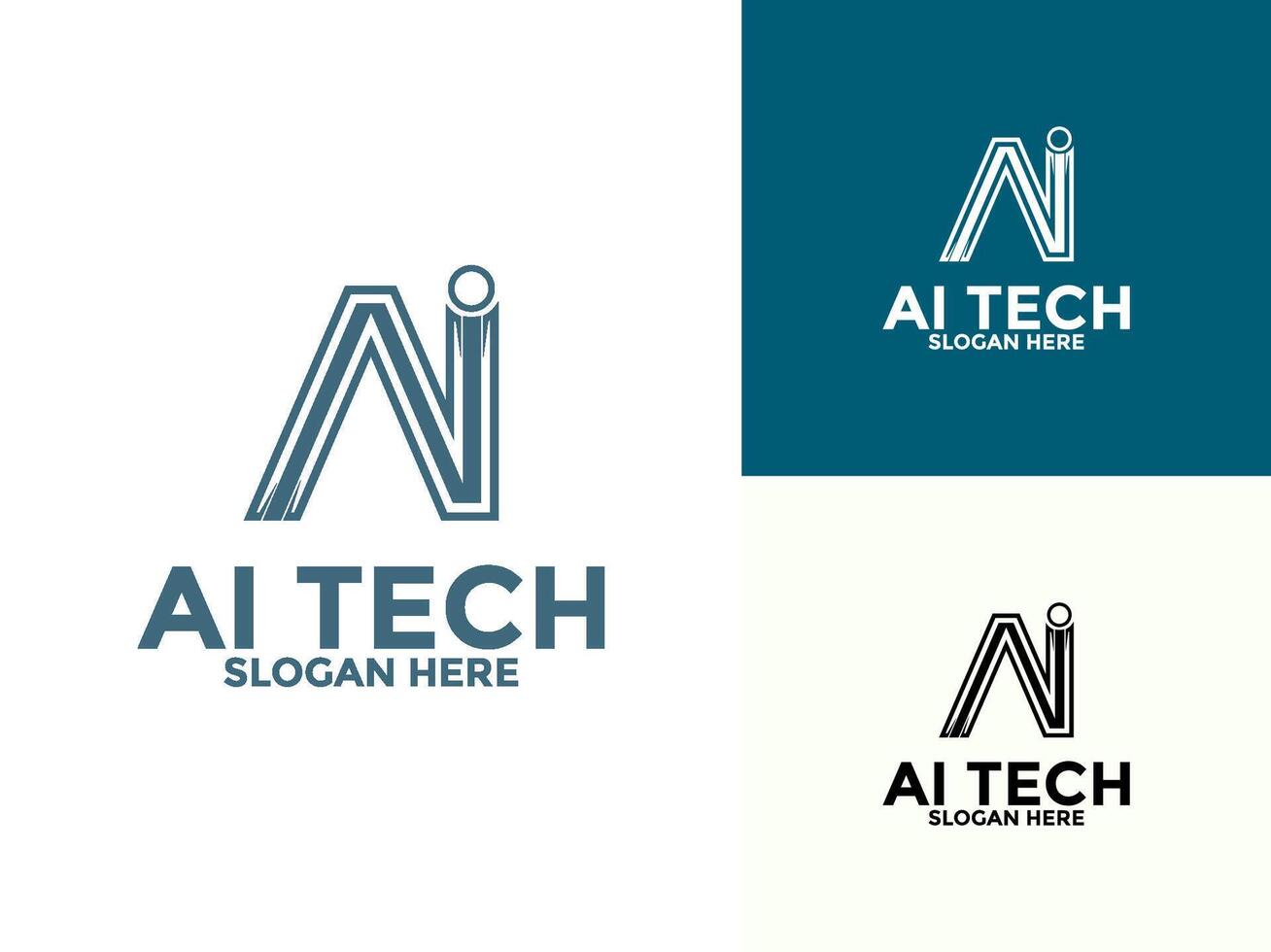 Letter AI Artificial intelligence Abstract Technology Analysis logo design concept. AI technology logotype symbol vector