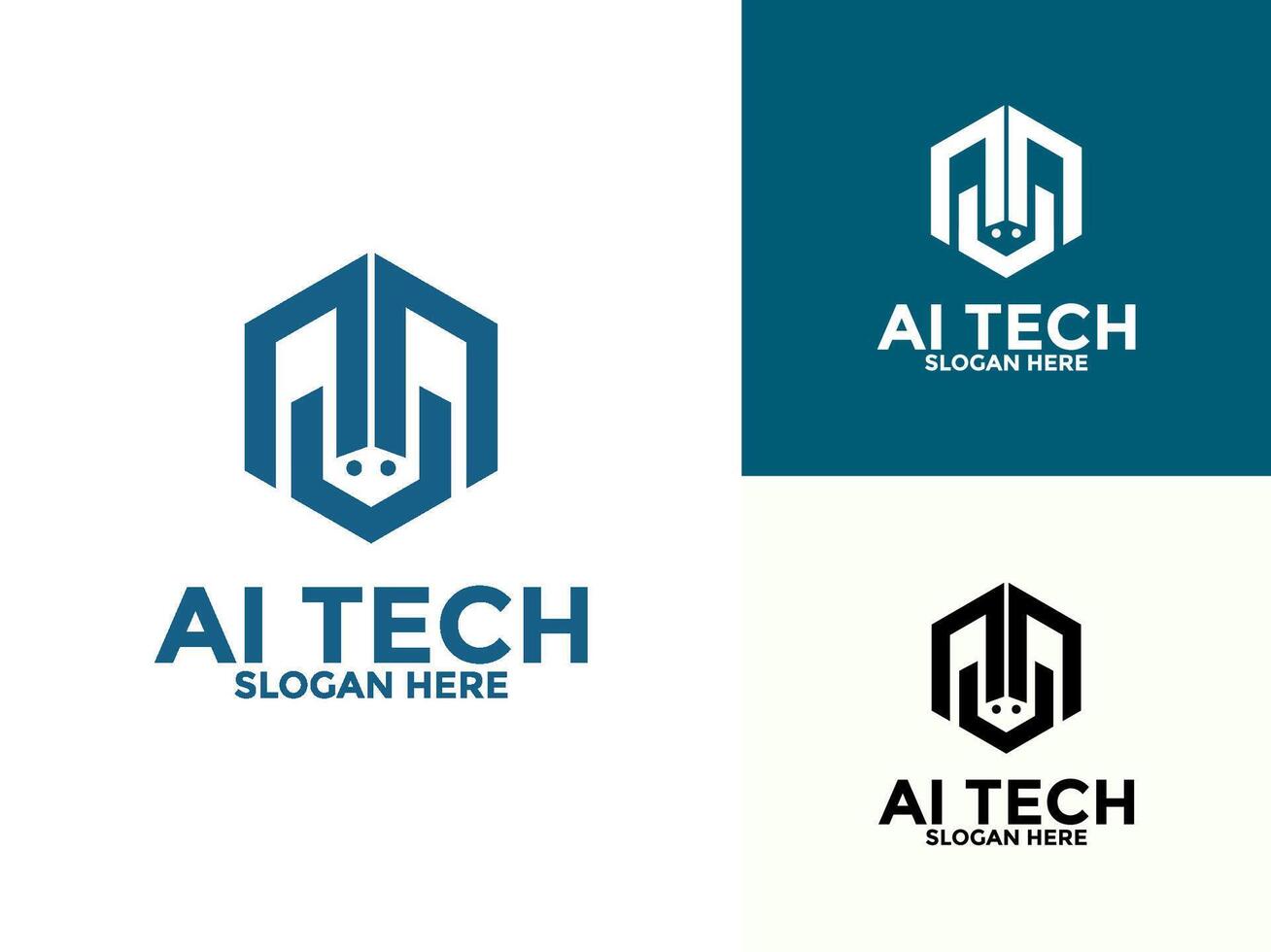 Initial Letter AAV or NNV with Robot logo , Abstract Technology logo design template vector