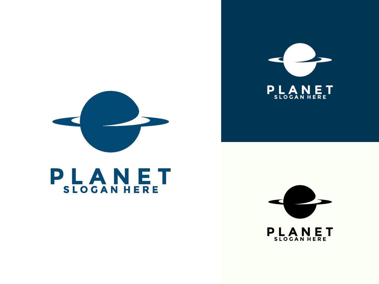 Creative planet logo design with modern concept, galaxy logo icon illustration vector