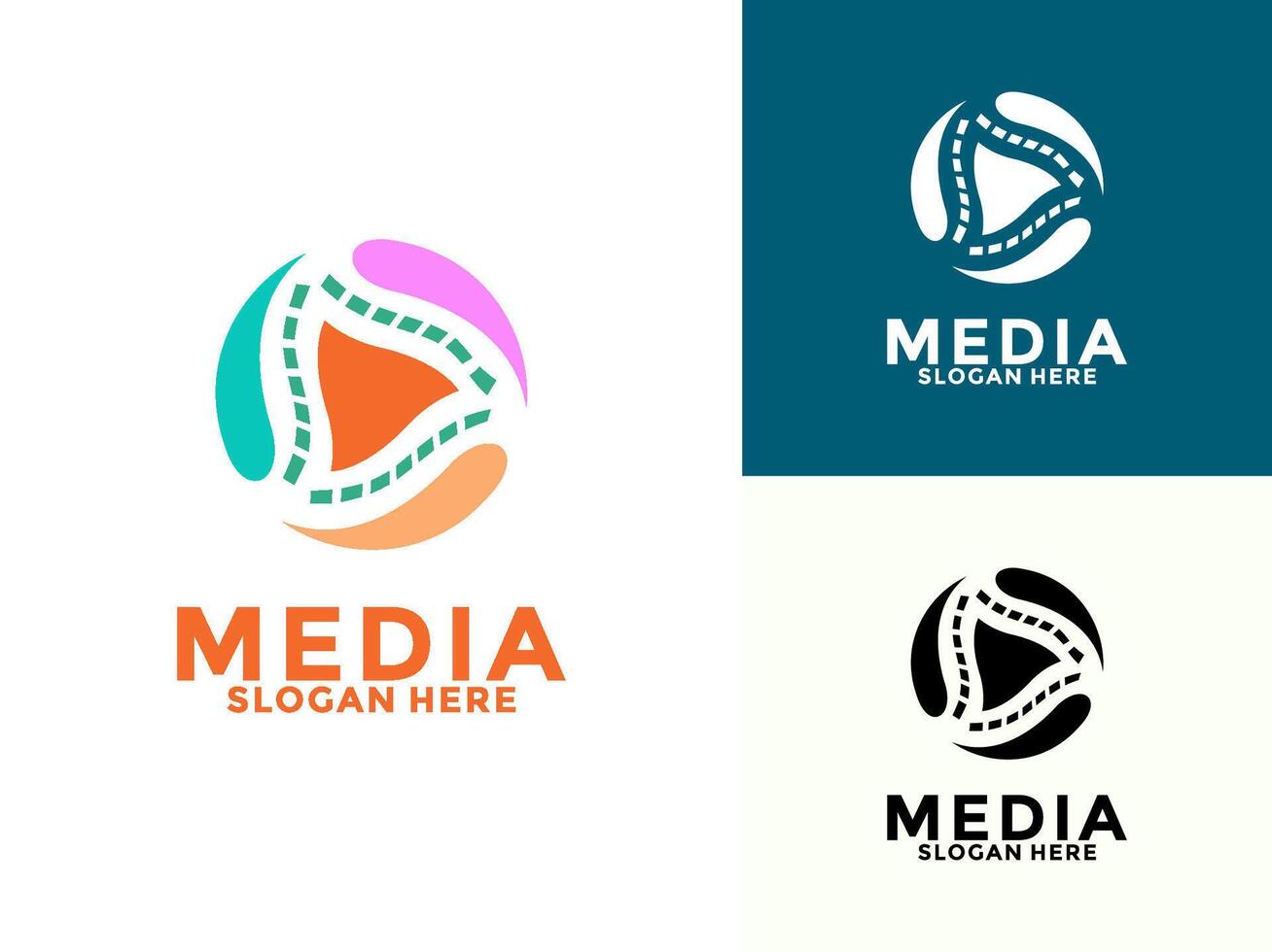 Play button logo icon , Cinema Logo template design vector
