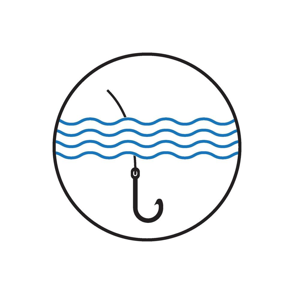 Fishing hook logo vector