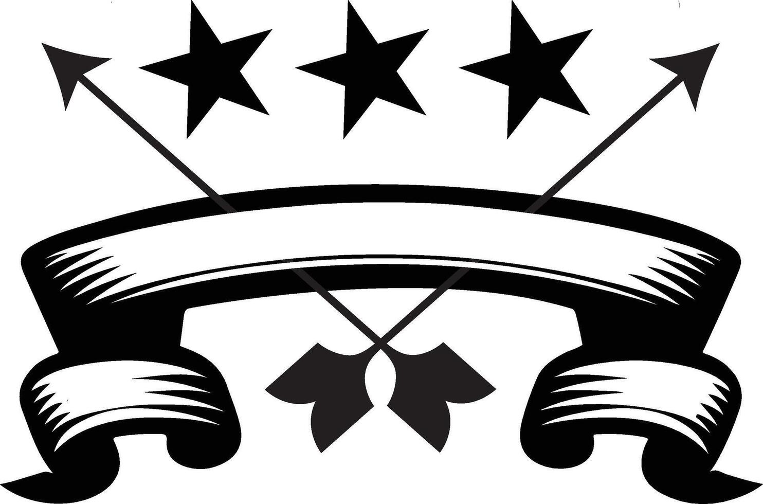 a black and white sign that says a ribbon on it. vector