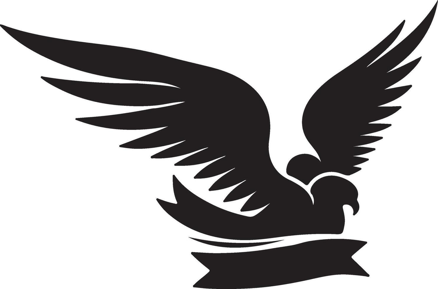 a black and white silhouette of an eagle vector
