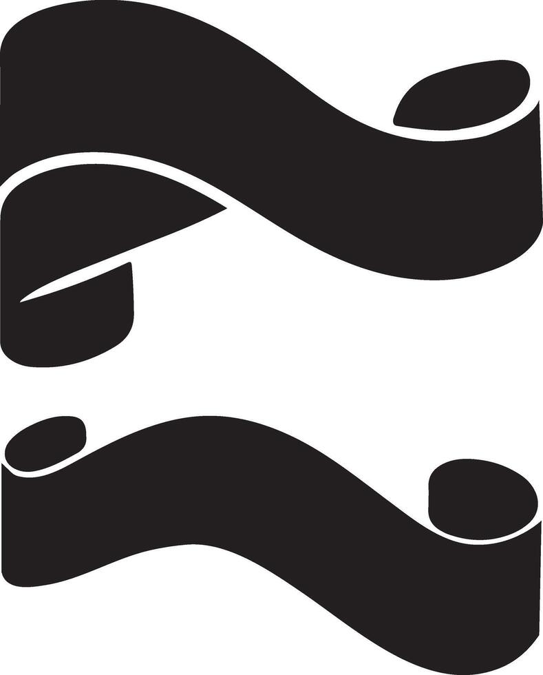 a black and white sign that says a ribbon on it. vector
