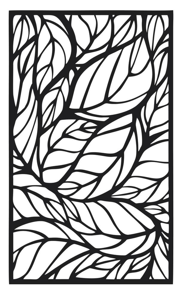 abstract leaf laser cutting motif partition fences facade seamless pattern vector