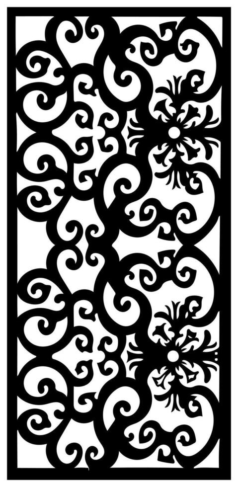 Motif Cutting Laser Flowers abstract for partition fences facade and seamless pattern vector
