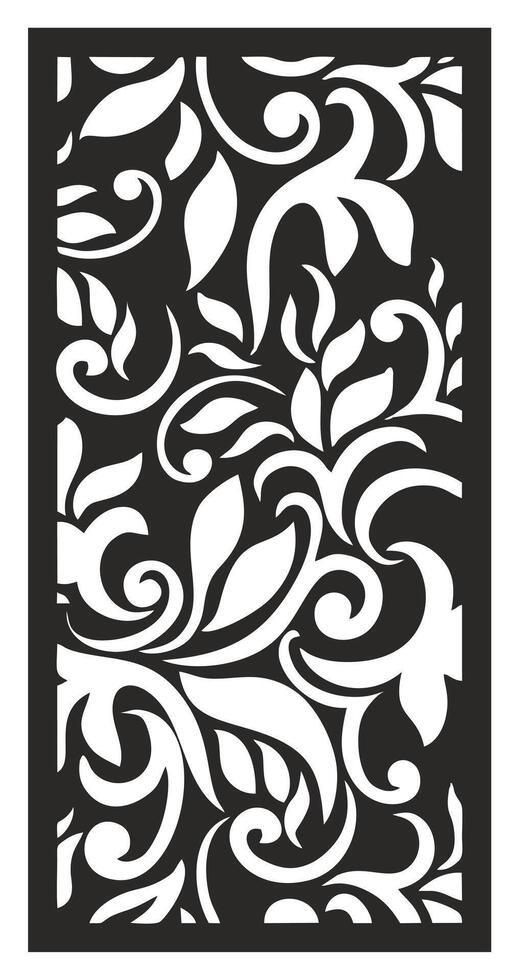 abstract leaf laser cutting motif partition fences facade seamless pattern vector
