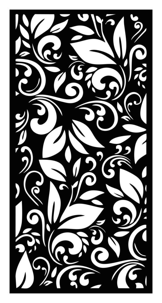 abstract leaf laser cutting motif partition fences facade seamless pattern vector