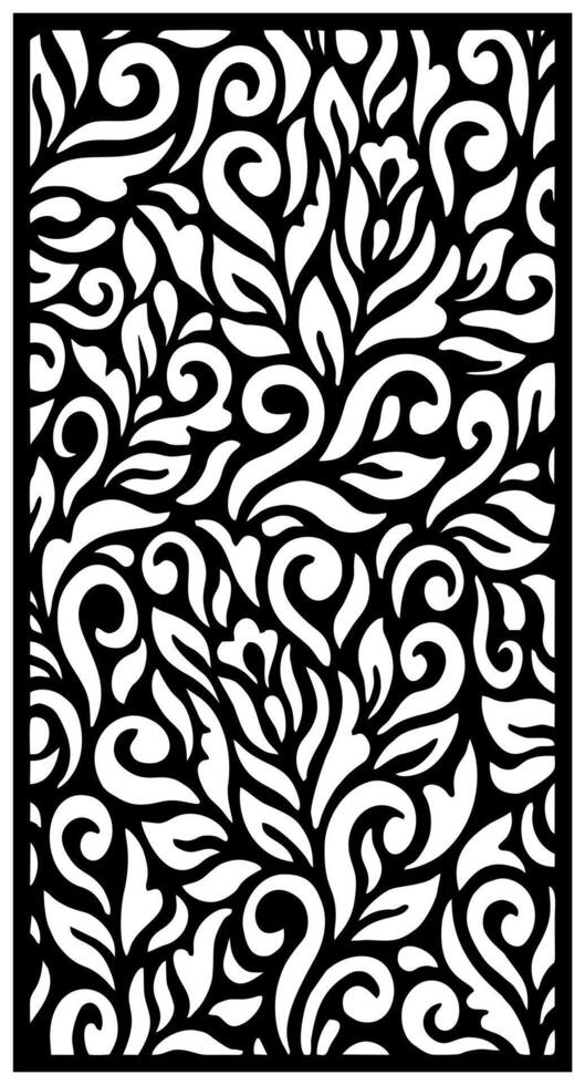 abstract leaf laser cutting motif partition fences facade seamless pattern vector