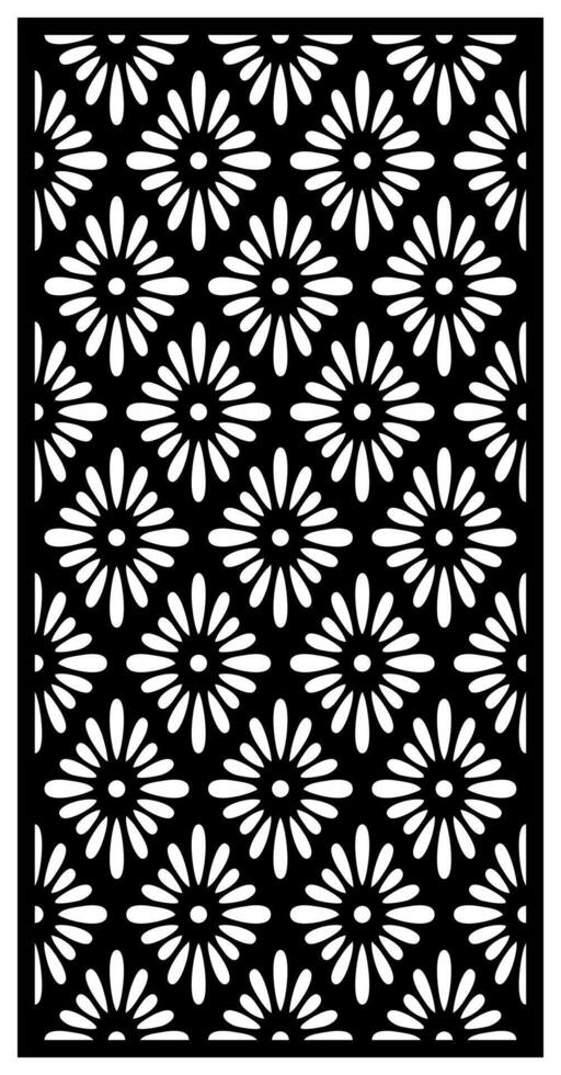 Motif Cutting Laser Flowers abstract for partition fences facade and seamless pattern vector