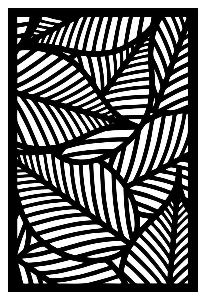 abstract leaf laser cutting motif partition fences facade seamless pattern vector