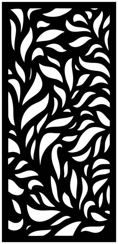 abstract leaf laser cutting motif partition fences facade seamless pattern vector