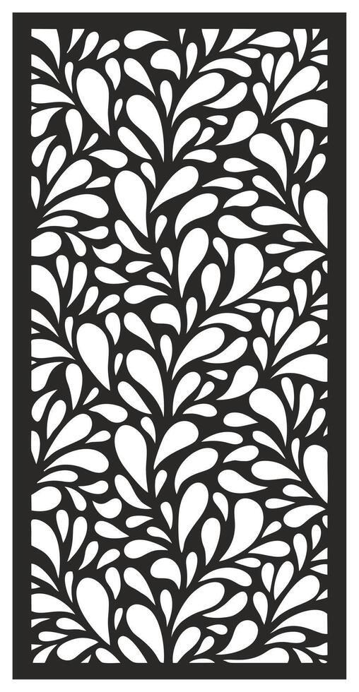 abstract leaf laser cutting motif partition fences facade seamless pattern vector