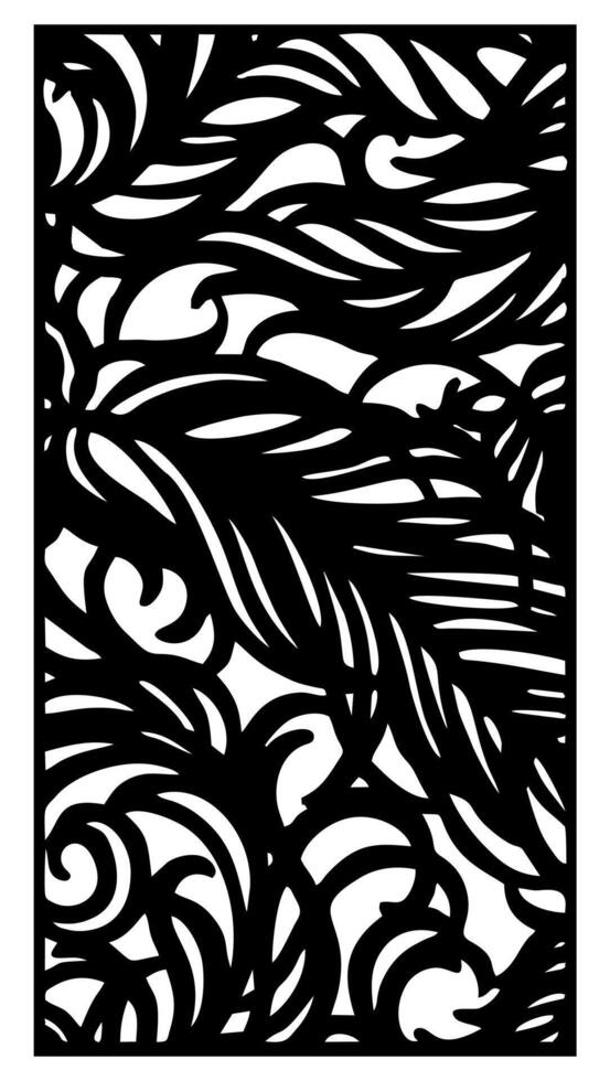 abstract leaf laser cutting motif partition fences facade seamless pattern vector