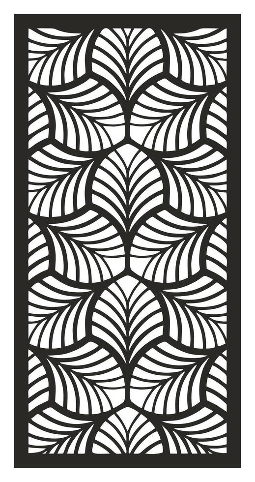 abstract leaf laser cutting motif partition fences facade seamless pattern vector