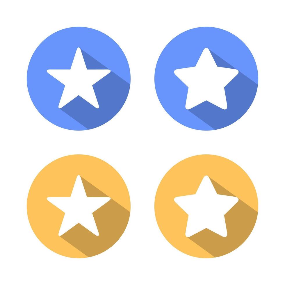 Star icon in round corner with long shadow vector