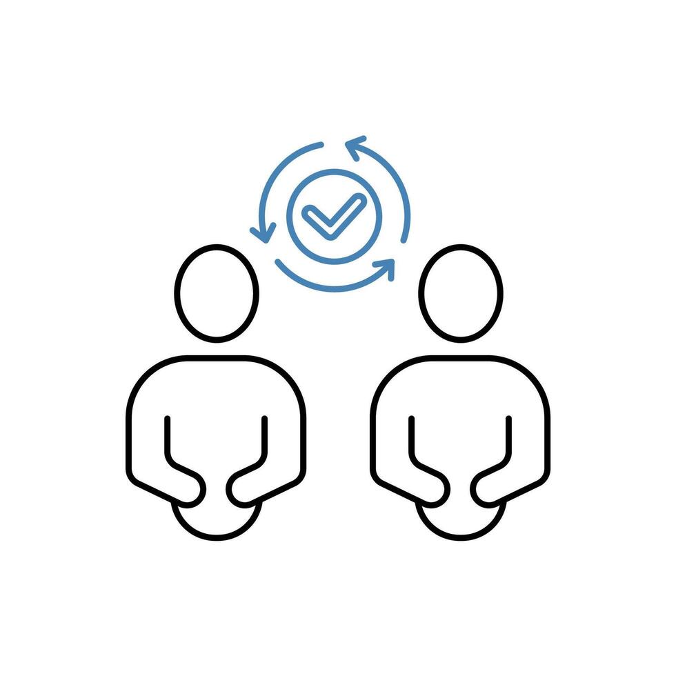 reciprocity concept line icon. Simple element illustration. reciprocity concept outline symbol design. vector