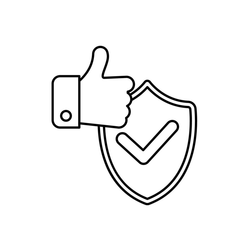 trust concept line icon. Simple element illustration. trust concept outline symbol design. vector